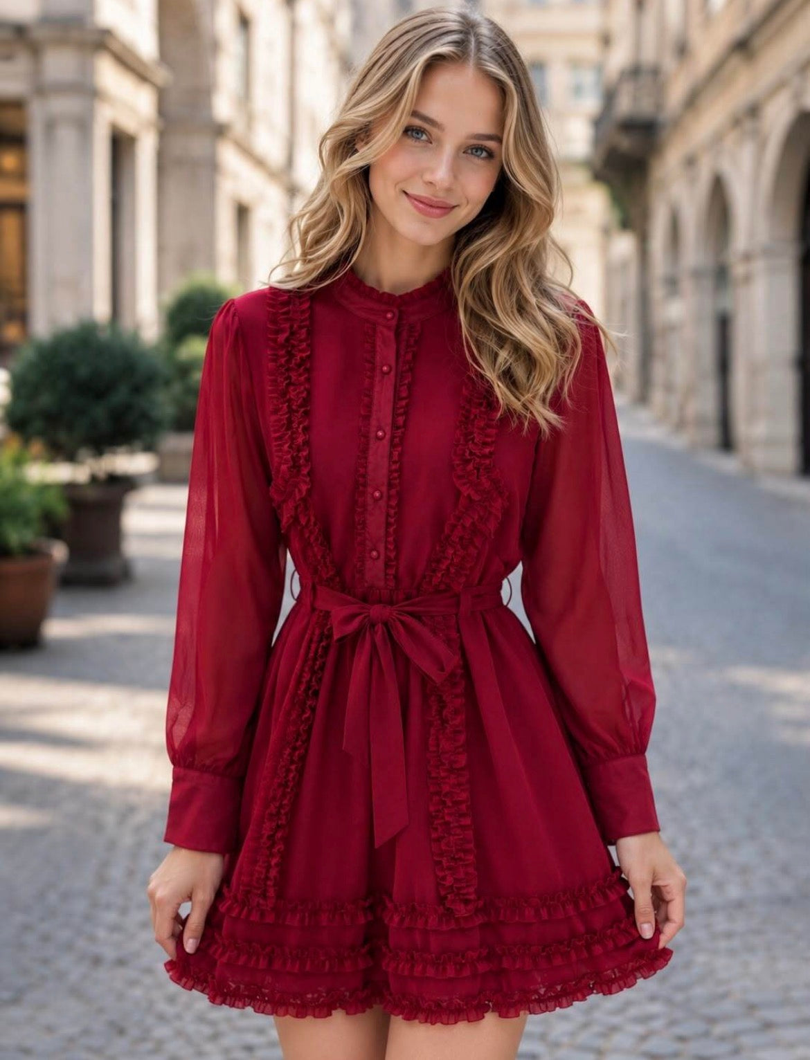 Sierra Ruffle detail dress