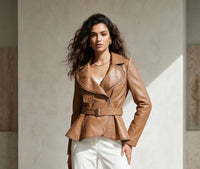 Jessie belted pu jacket