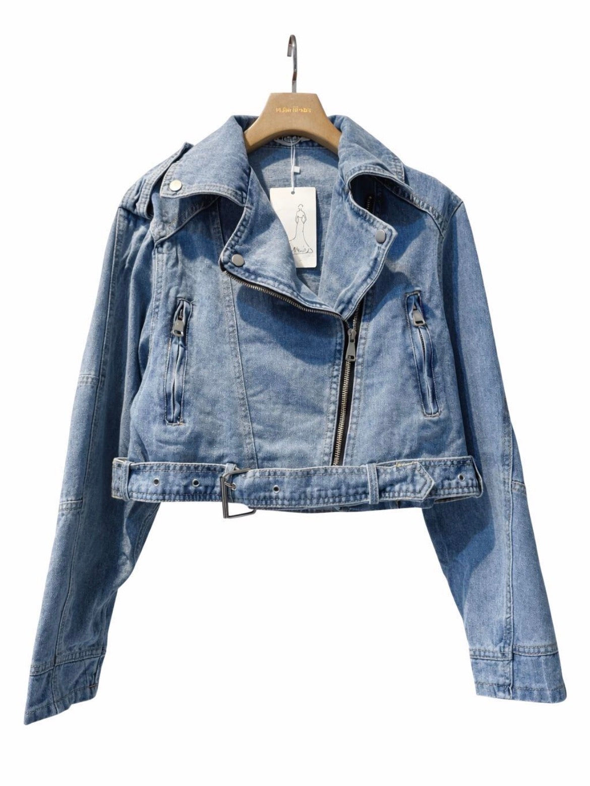 Natalia short denim biker Jacket