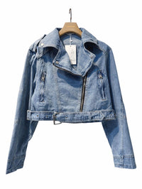Natalia short denim biker Jacket