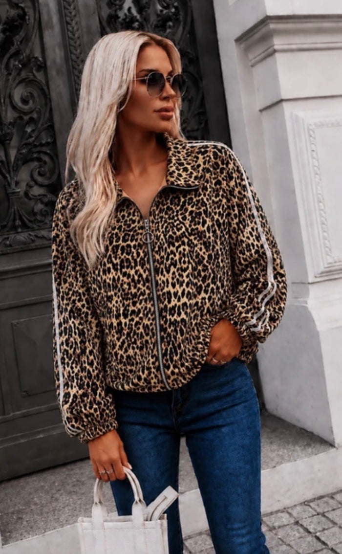 Leonie leopard print zip jacket