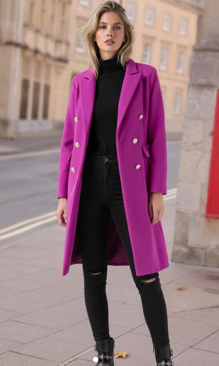 Vic tailored coat in magenta