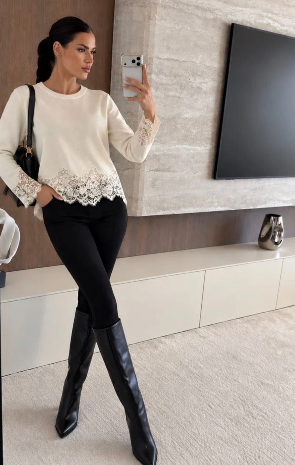 Katie lace detail jumper
