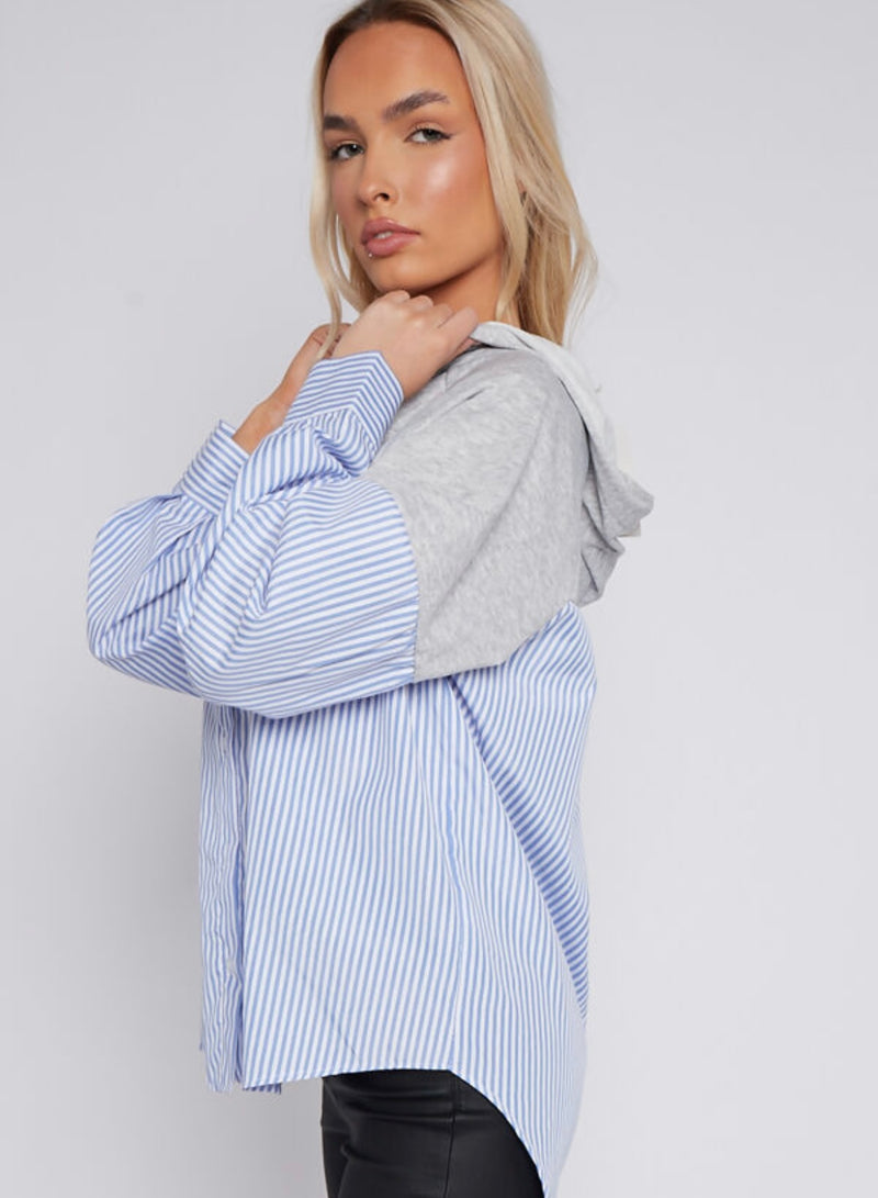 Sheila stripe hooded shirt