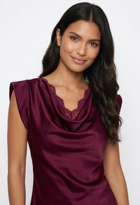 Sasha satin cowl lace top
