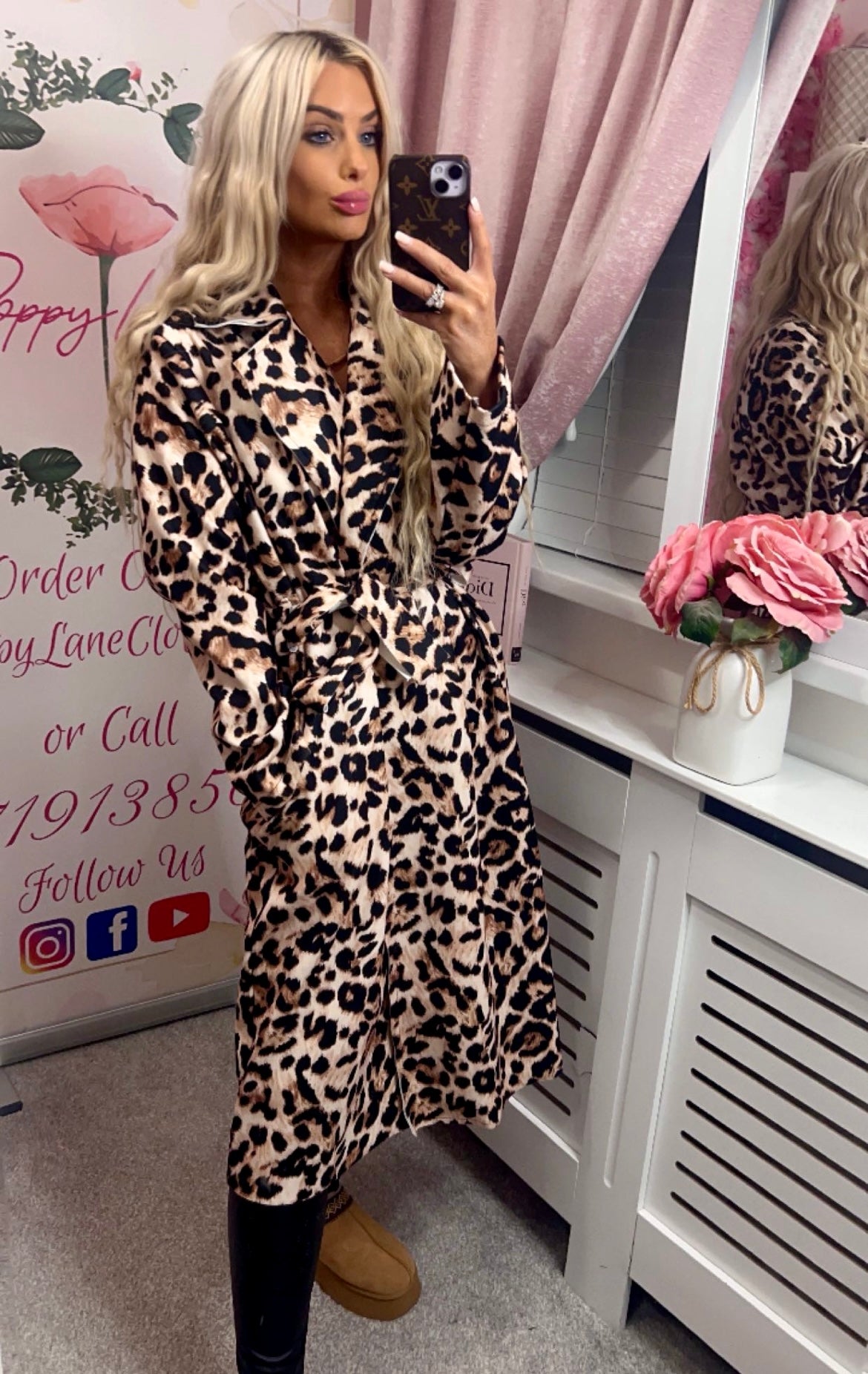 Liana leopard print trench