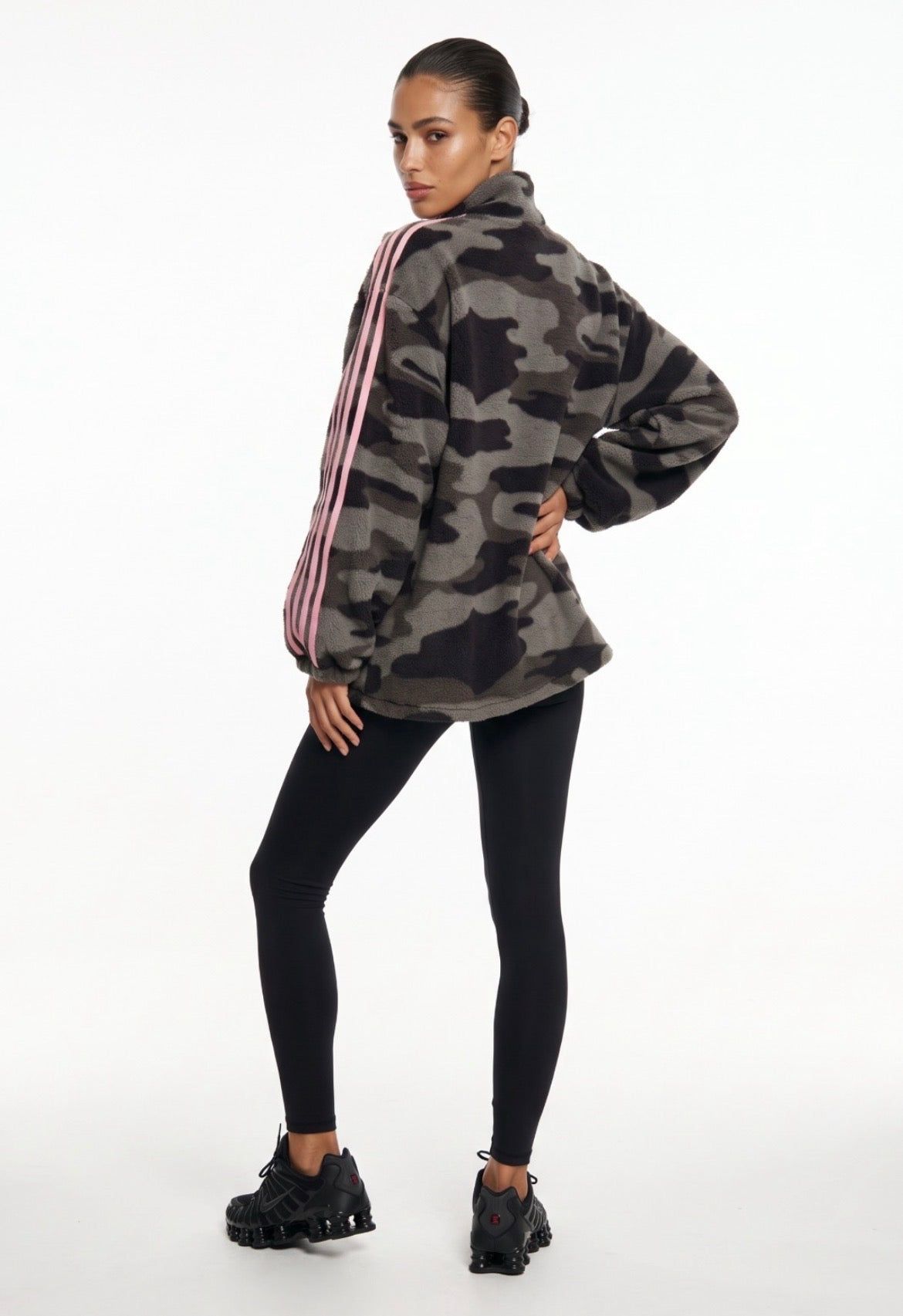 Claudia camo stripe fleece