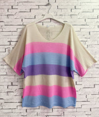 Marissa stripe vneck knit