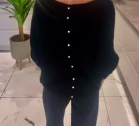 Pearl button detail knit