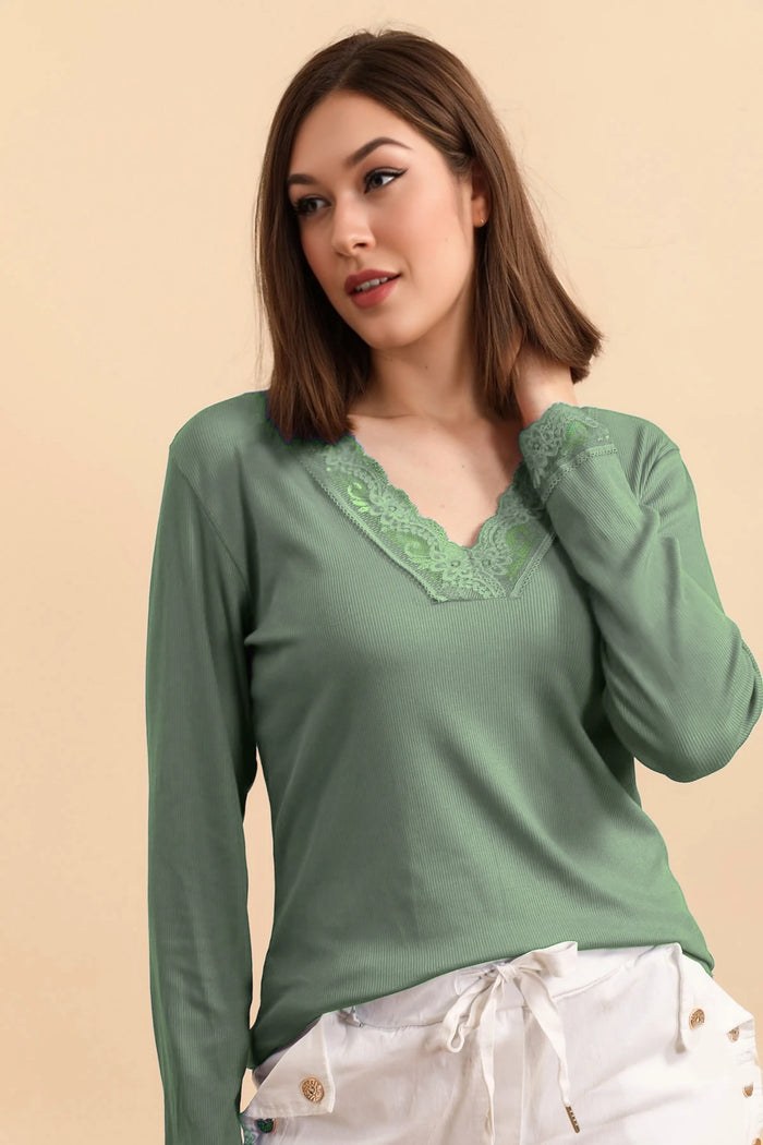 Julianna long sleeve lace top