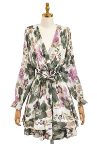 Floral Sasha Print dress on a mannequin against a white background
